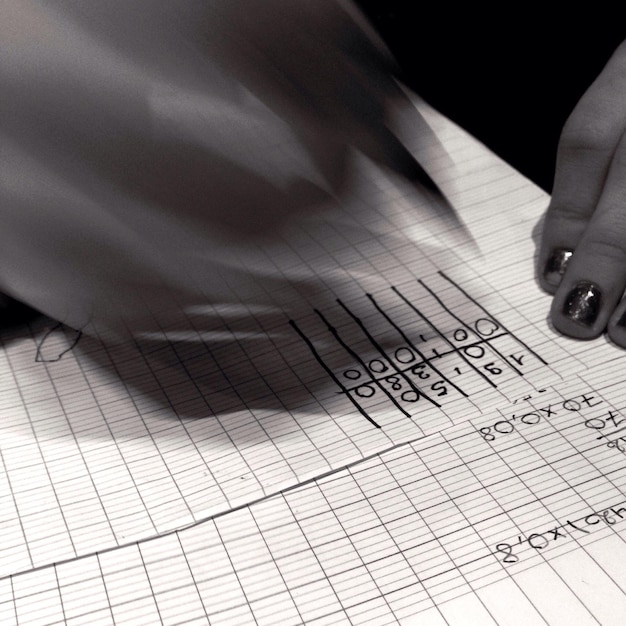 A close-up shot of an AP exam answer sheet with handwritten responses, highlighting the grading and scoring process. The image should convey a sense of scrutiny and attention to detail.