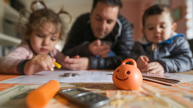 An image of a family happily using a budget planner, visually representing the ease and financial security a Dependent Care FSA provides in managing household expenses.