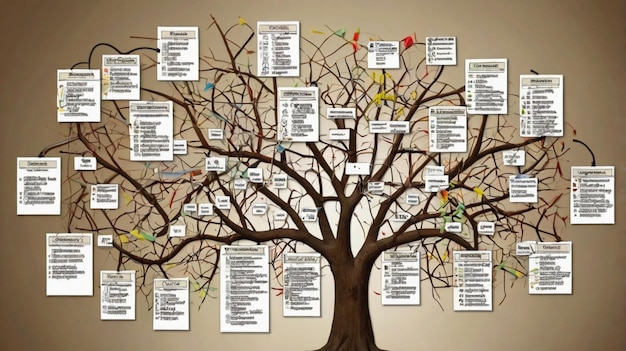 An image showing a family tree diagram with highlighted names, representing the process of defining beneficiaries in estate planning. The diagram is simple and clear, focusing on the importance of family connections.