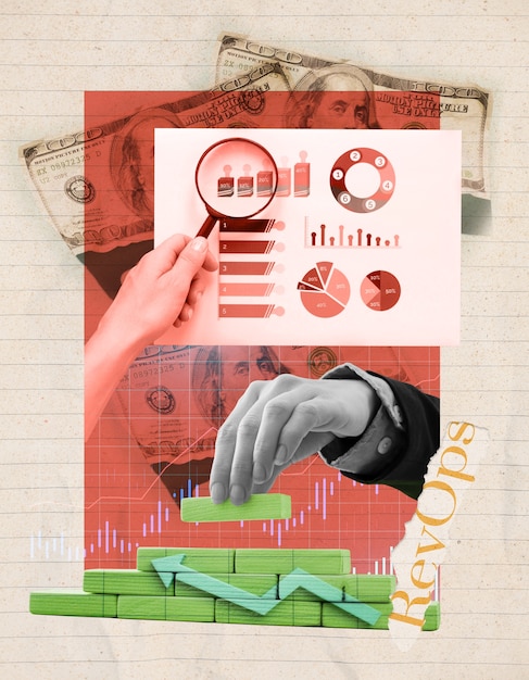 A collage showing different aspects of financial planning, including investment charts, retirement savings, and a family symbolizing personal financial security. The image represents the comprehensive nature of financial planning.