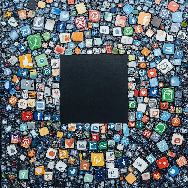 A collage of digital icons representing various online platforms and digital assets like social media logos, email symbols, photos in the cloud, cryptocurrency icons, and document files. The background is a blurred image of a family looking at a tablet, emphasizing the intergenerational aspect of digital asset management.