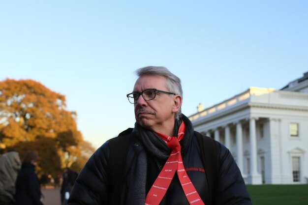 An image showing the U.S. Capitol Building with a thoughtful-looking senior citizen in the foreground, symbolizing government support and long-term care planning.